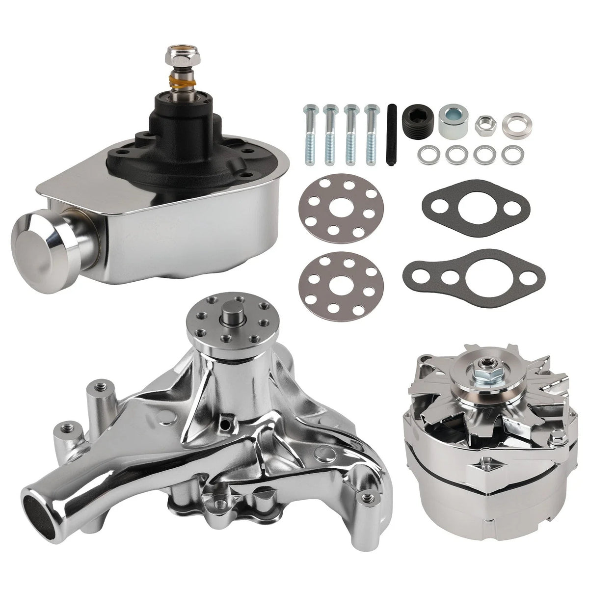 Water Pump, Alternator, Power Steering Pump for SBC Chevy (1969–1987)