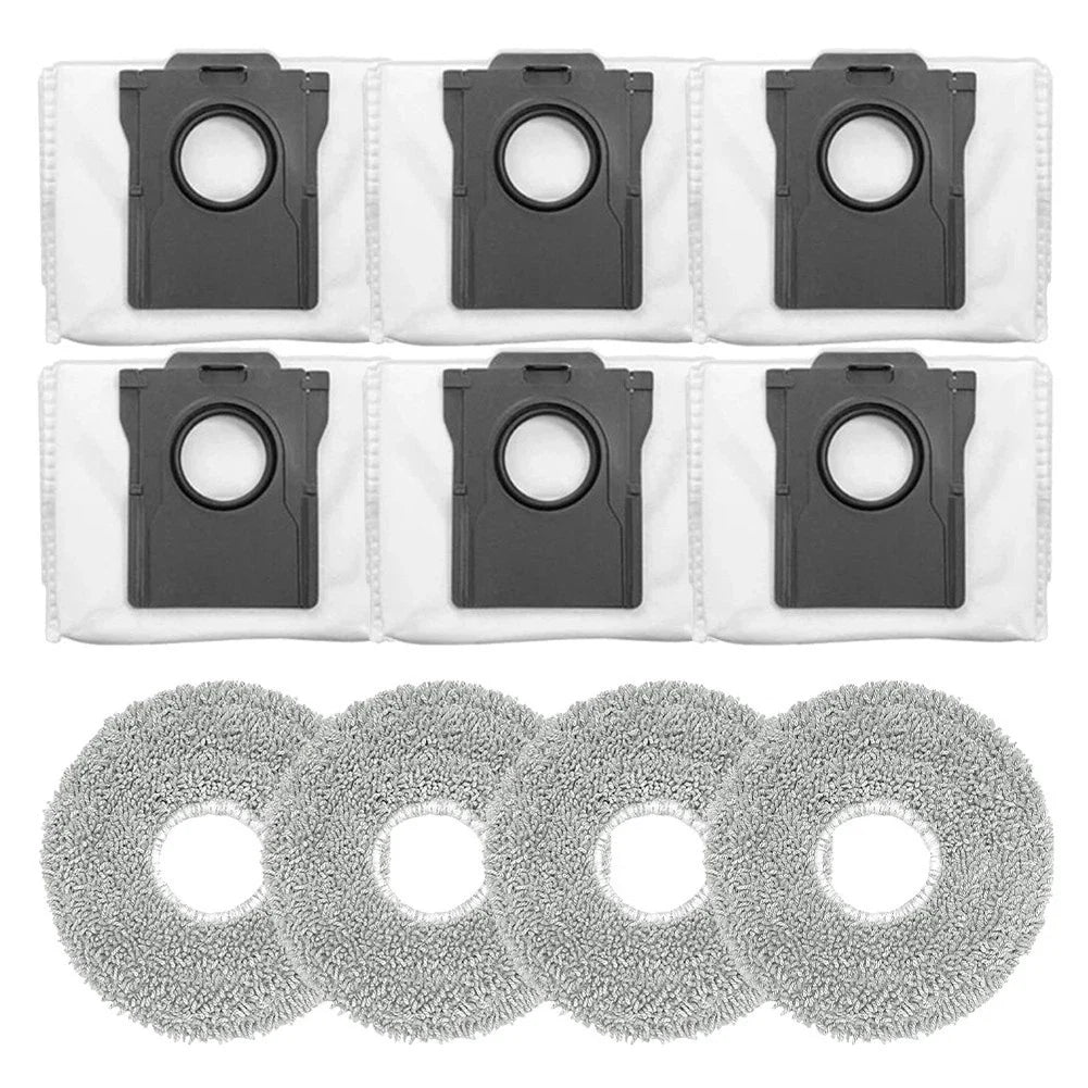 Set of 4 Mop Cloths & 6 Dust Bags for Cecotec Conga X70 (2018–2023)
