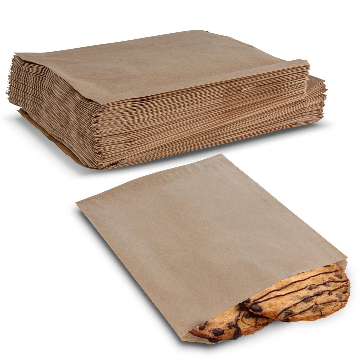 100 Grease Resistant Wax Paper Cookie Bags 6.5" x 8"