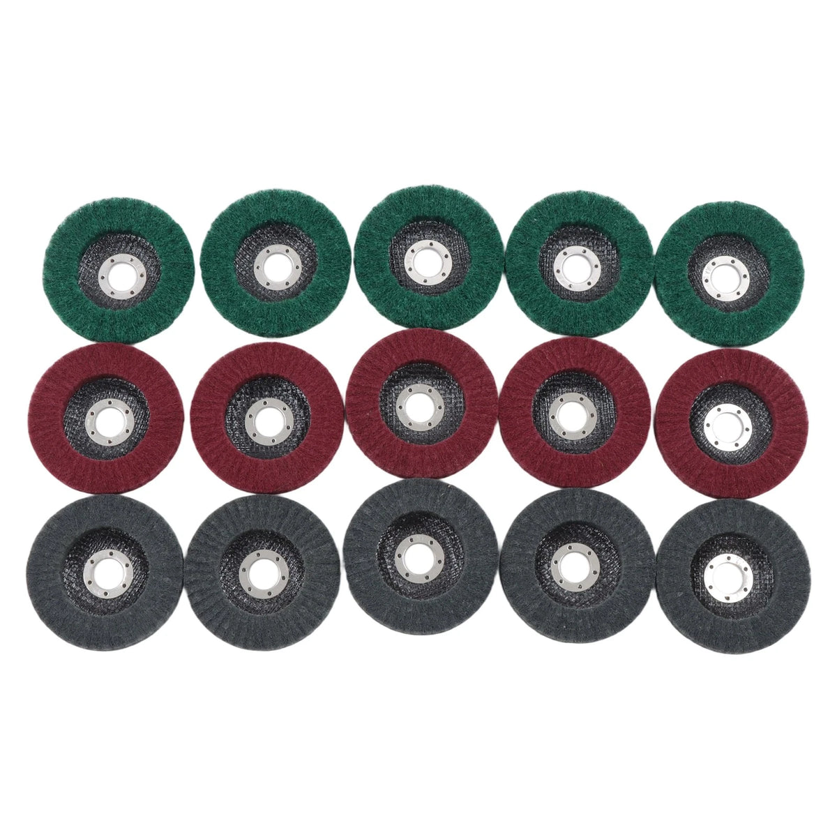 15 Pcs Flap Wheels Set for (4.5 Inch, 180# 320# 600#)