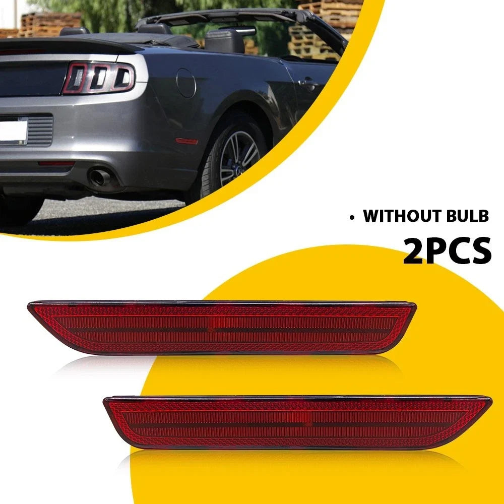 2X Red Lens Rear Bumper Side Marker Lights for Ford Mustang (2010–2014)