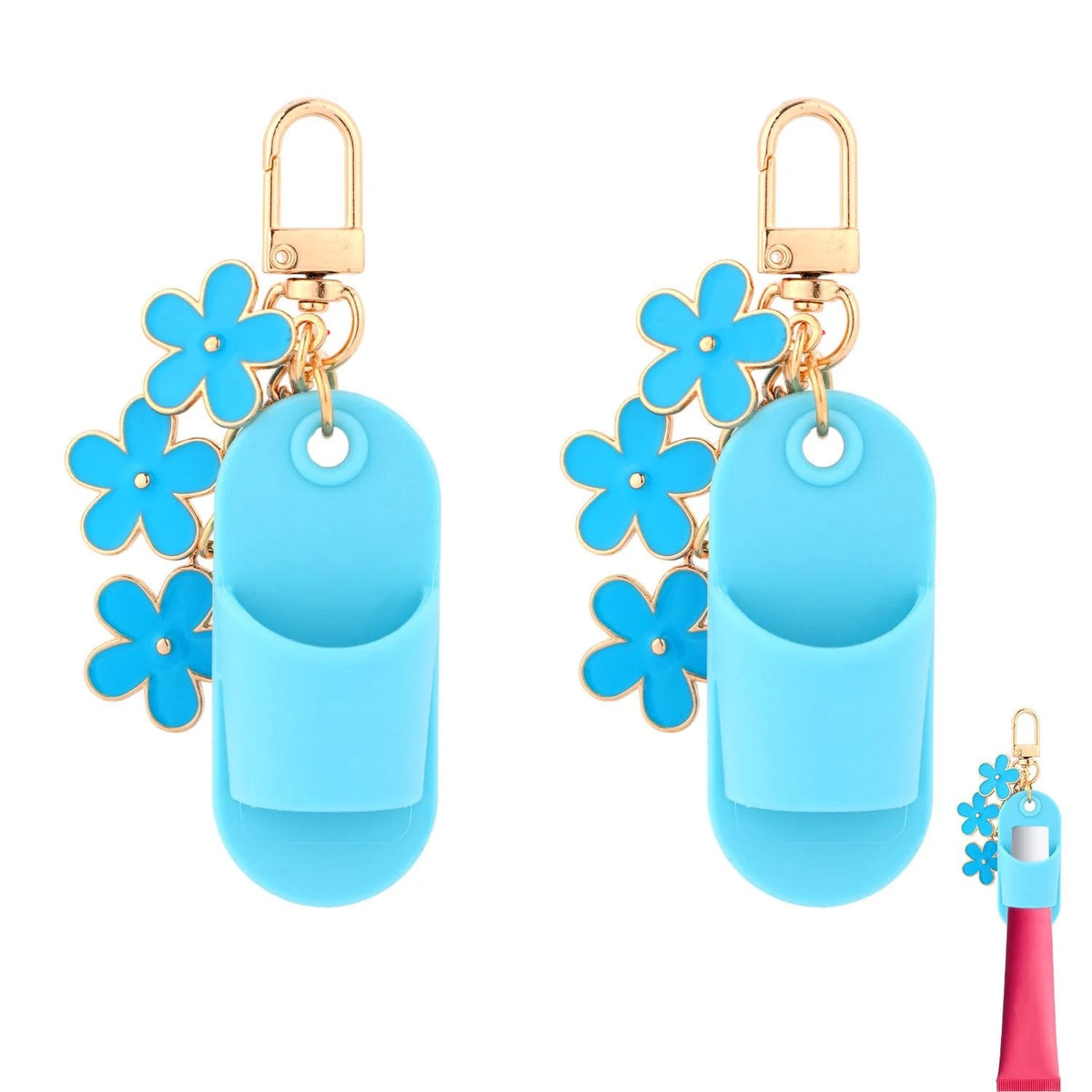 2X Keychain Holder for Aquaphor Lipstick (Portable, Blue)