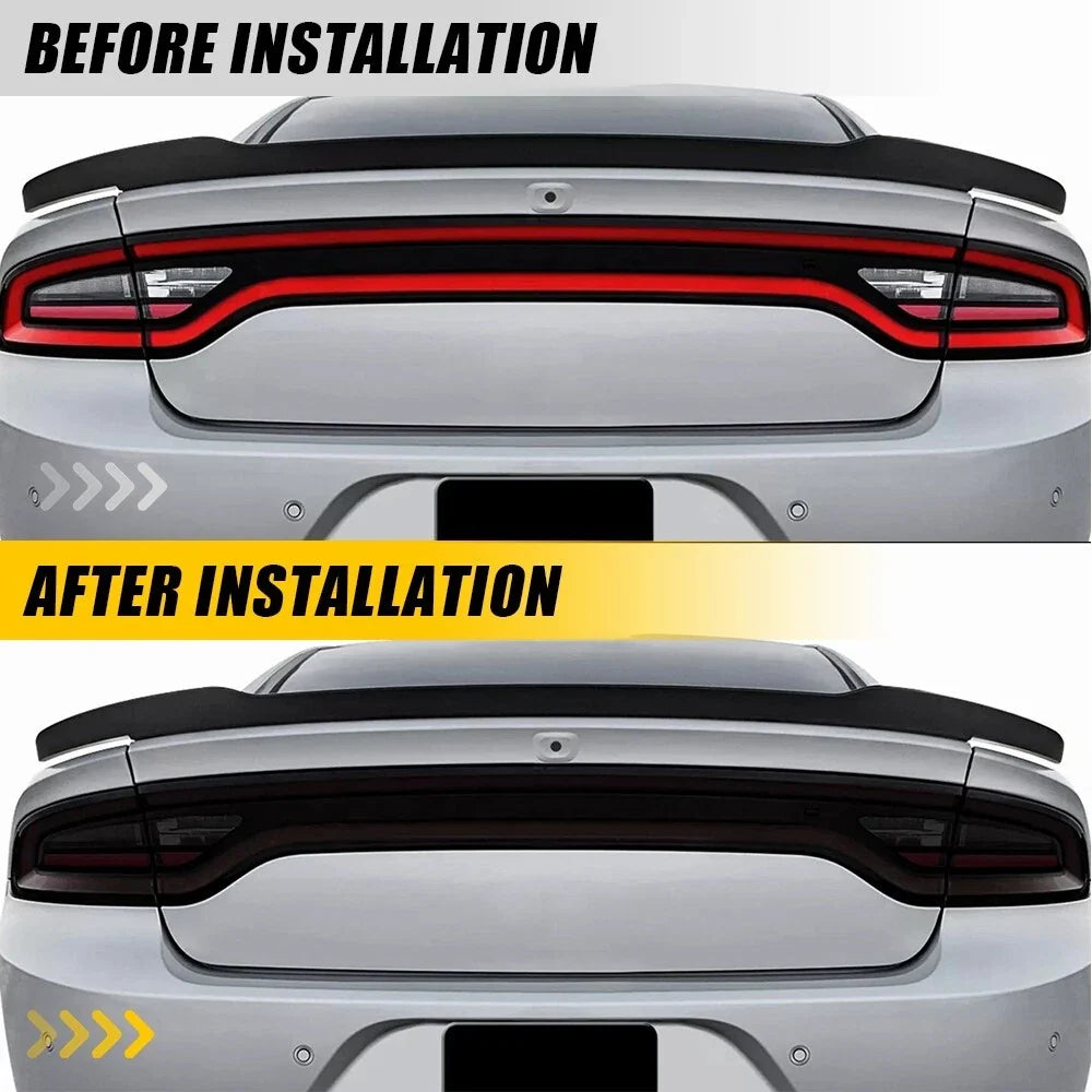Tail Light Cutout Smoke Vinyl Tint Overlays for Dodge Charger (2015–2023)