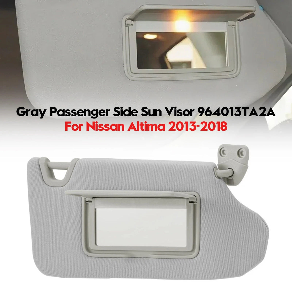 Gray Right Side Sun Visor for Nissan Altima (2013–2018) 96401-3TA2A