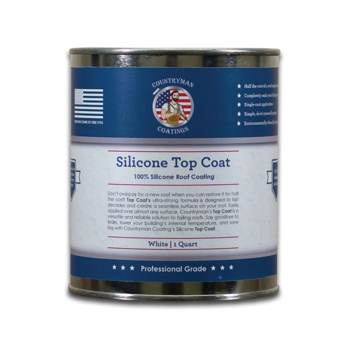 1 Quart 100% Silicone Roof Coating for RVs, Campers & Flat Roofs