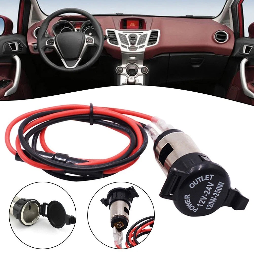 12V Power Socket with Connector Wires for Car Boat Tractor