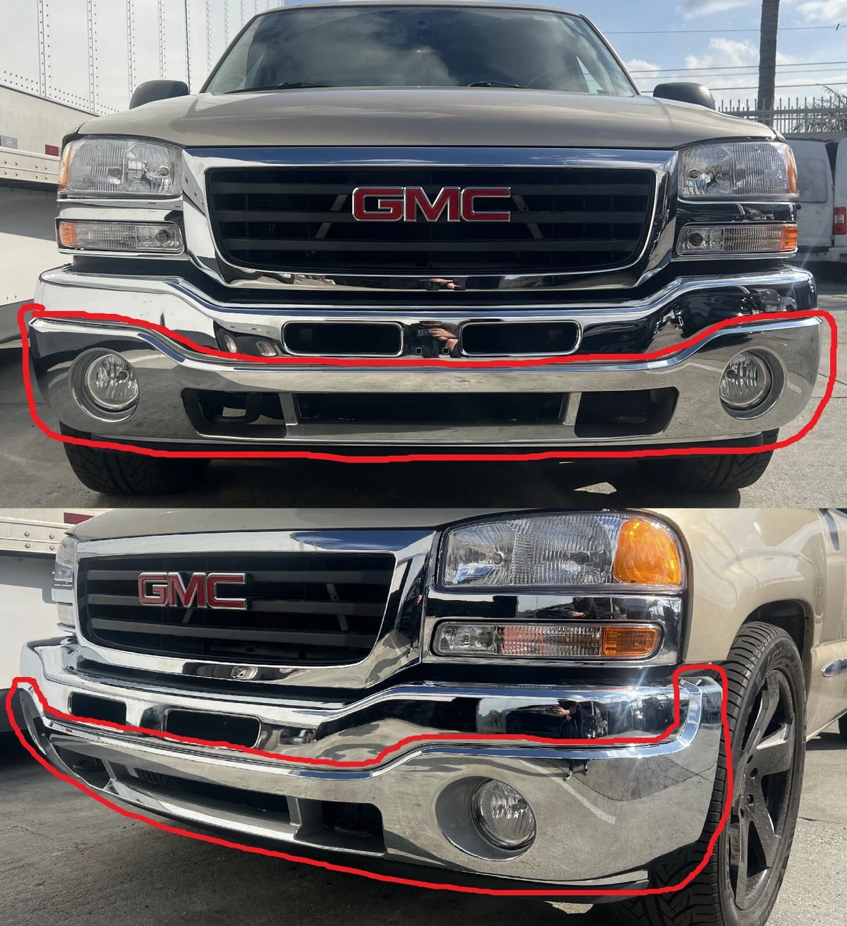 Chrome Air Dam ABS Lower Valance for GMC Sierra (2003–2007) ECA322