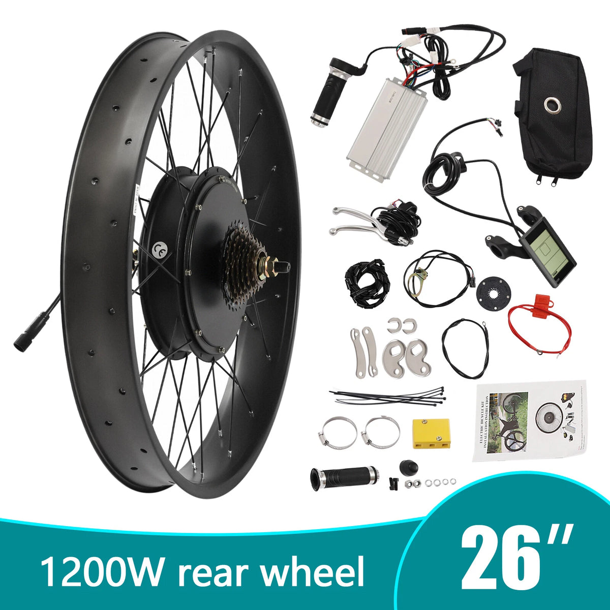 26 Inch Fat Rear Wheel Conversion Kit for Electric Bike (480rpm, 1200W)