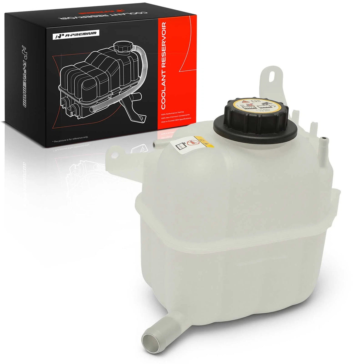 Front Coolant Expansion Tank w/ Cap for Ford Freestar, Windstar (2004–2007) - XF2Z8A080AA, 3L22-8A080-AA, 2F2Z8A080AA