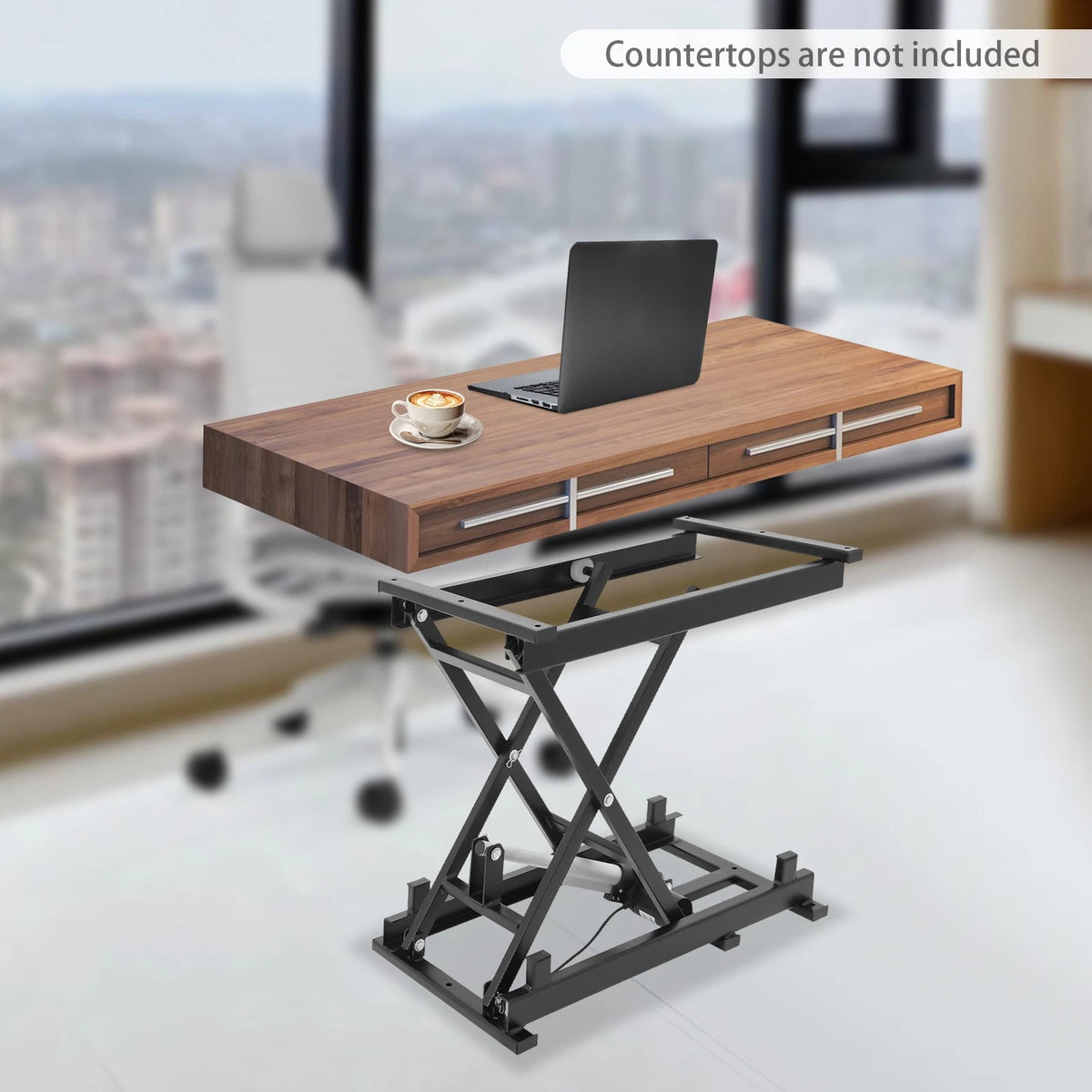 350LB Electric Scissor Lift Table with Remote Control, Adjustable Height