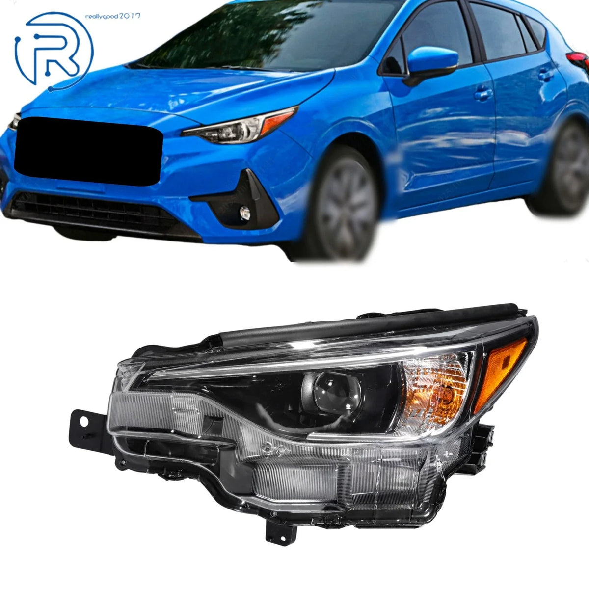 Headlight for Subaru Impreza/Crosstrek (2024–2025) Driver Side LED Black