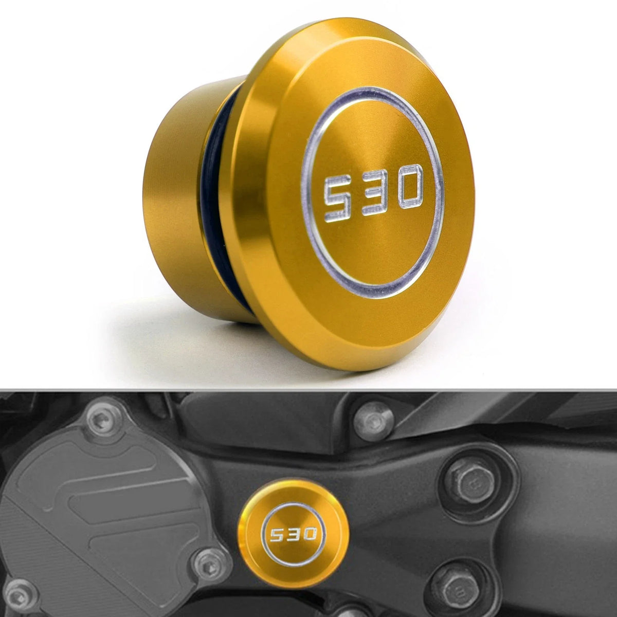 CNC Frame Hole Plug Protector Gold for Yamaha T-Max 530 (2005–2016)