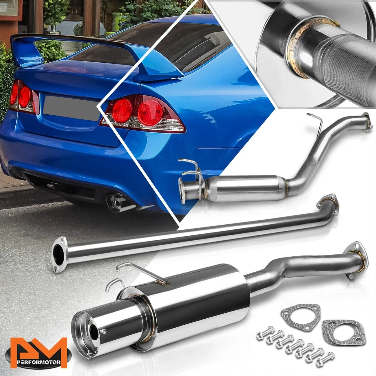 Catback Exhaust Muffler for Honda Civic EX/LX/DX FG1 2006–2011 (4" Tip)