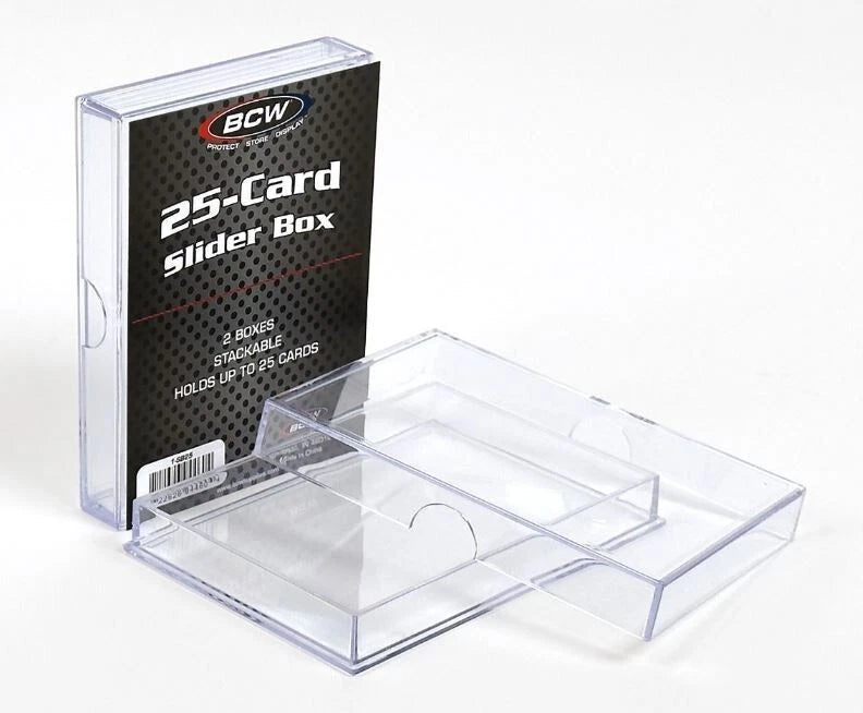 Set of 4 Plastic Baseball Trading Card Slider Boxes 2-Piece