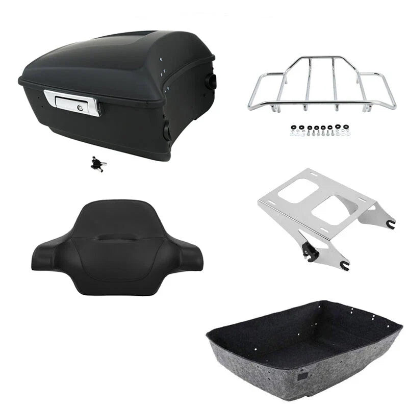 Matte Black Trunk Backrest Rack Mount for Harley Road Glide (2014–2026)