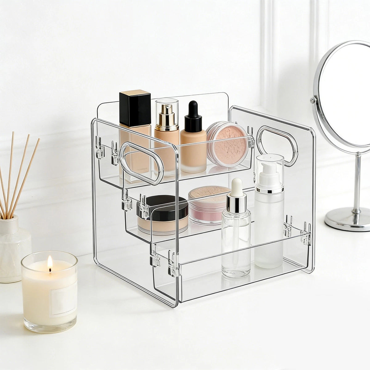 Cosmetic Organizer for Bathroom Counter (Storage Shelf for Makeup)