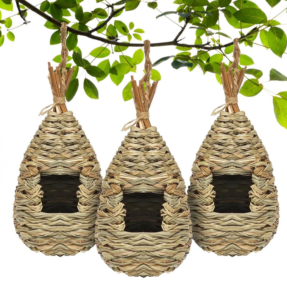 3-Pack Hummingbird Houses for Outside Hanging - Water Drop Shape