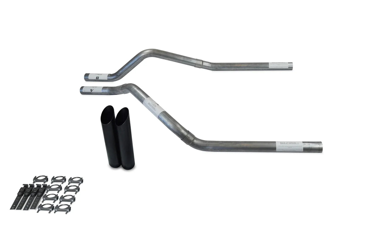 2.5" Dual Exhaust Kit for GMC Jimmy (1992–1994) No Muffler Black Tips