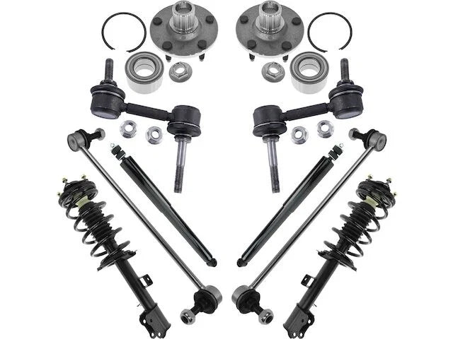 Front and Rear Shock Strut Coil Spring Wheel Hub Kit for Mazda Tribute (2001–2007)