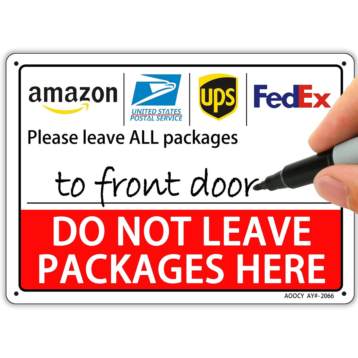 Do Not Leave Packages Here Sign for Package Delivery (7x9, 8 Inch)