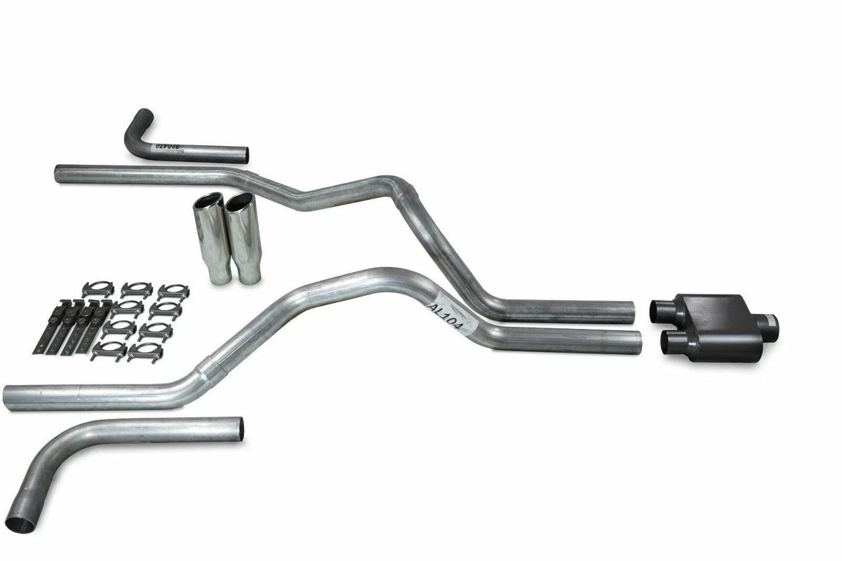 2.5" Dual Exhaust Kit for Ford F150 (2021–2025) 1 Chamber Clamp on Tips Side Exit