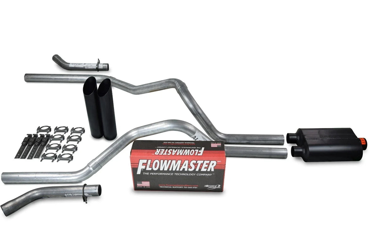 2.5" Dual Exhaust Kit for Chevy GMC 1500 (1996–1999) Flowmaster Super 40 Black Tip