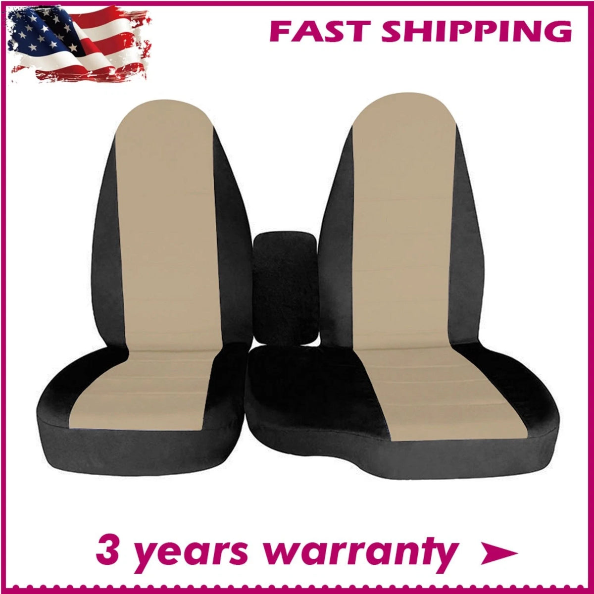 60/40 High Back Bench Seat Cover for Ford Ranger (1998–2003) Black & Tan