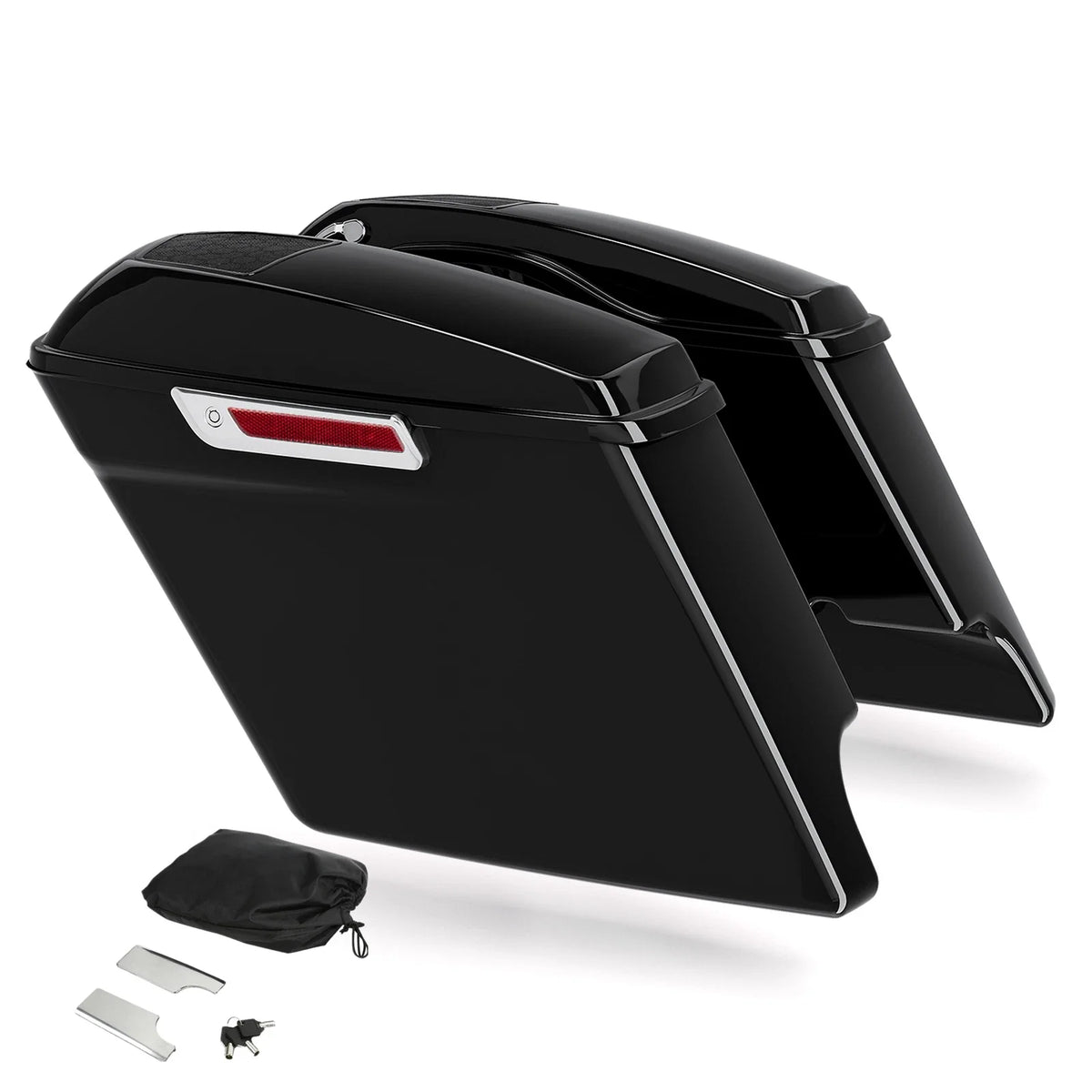 5" Stretched Hard Saddlebags for Harley Touring (1993–2013) - 6x9" Speaker Cutout