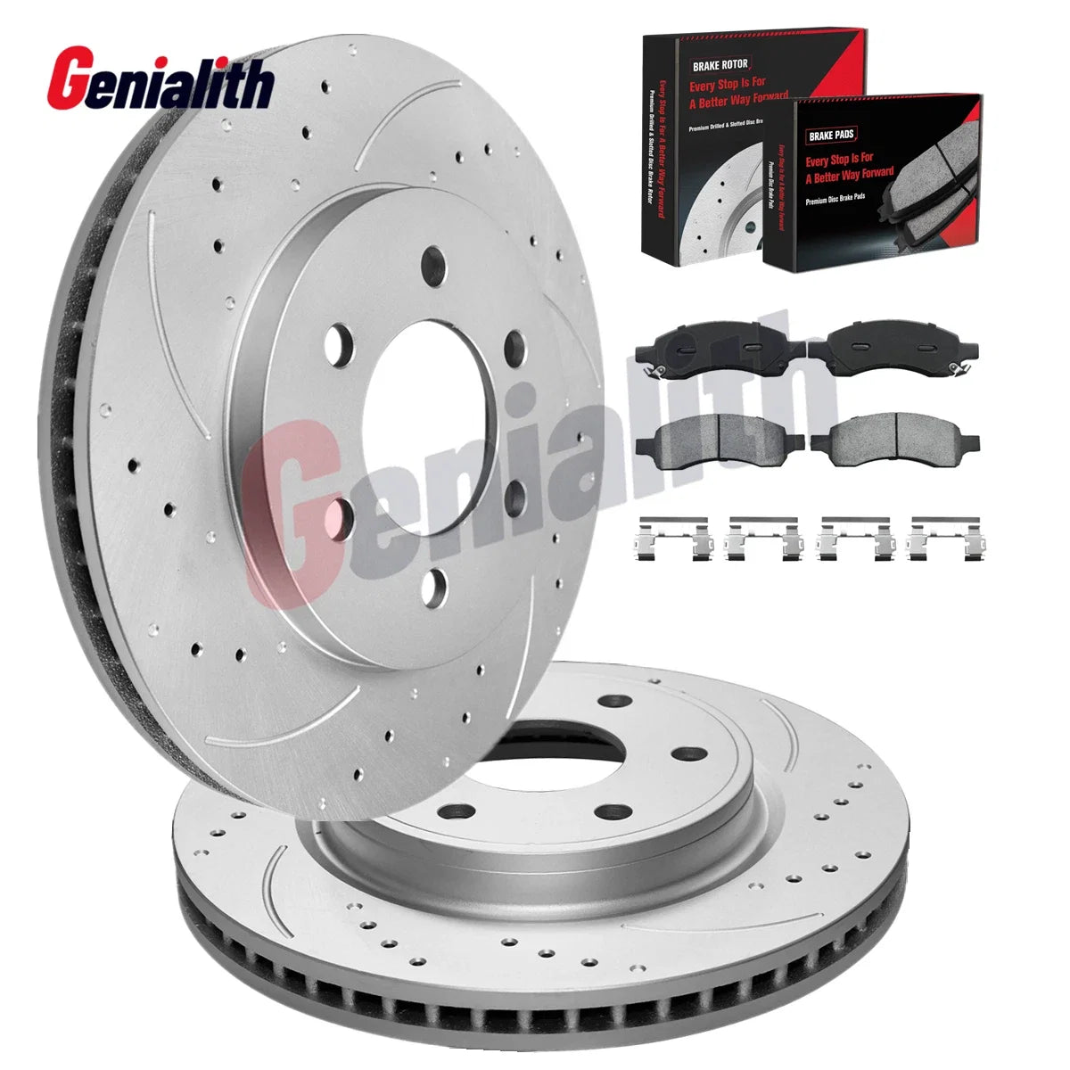 Front Drilled Rotors & Ceramic Brake Pads for Chevy Trailblazer Envoy (2006–2009)