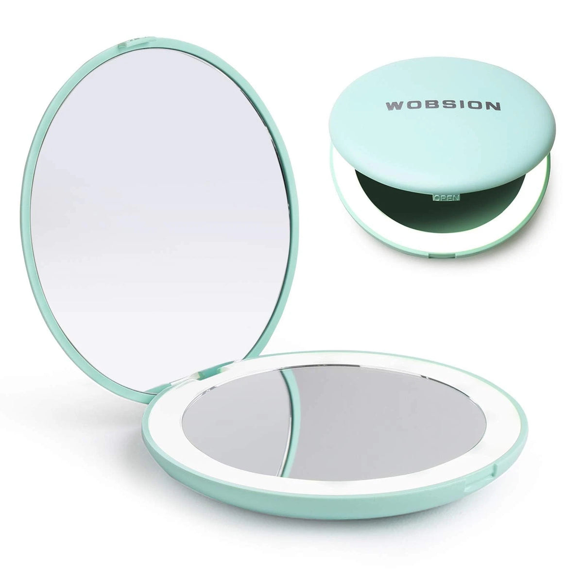 LED Lighted Travel Makeup Mirror for WOBSION (3.5"L x 3.5"W)