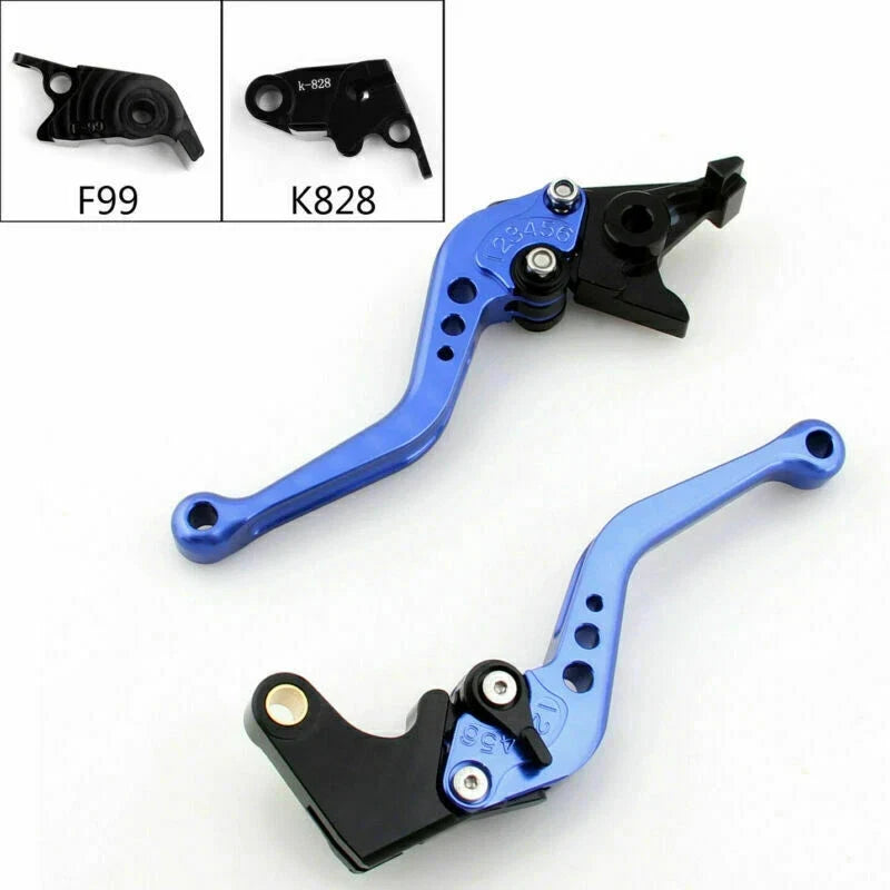 Short Brake Clutch Levers for Kawasaki ZX10R/RR/KRT (2016–2017) Blue T9