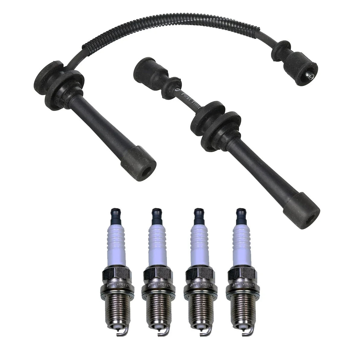 Denso 7mm Wire Set & 4 Double Platinum Spark Plugs for Kia 2.0L L4