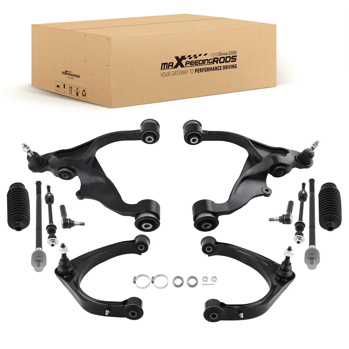 Set of 2 Front Upper Lower Control Arms Suspension Kit for Ram 1500 (2009–2012)