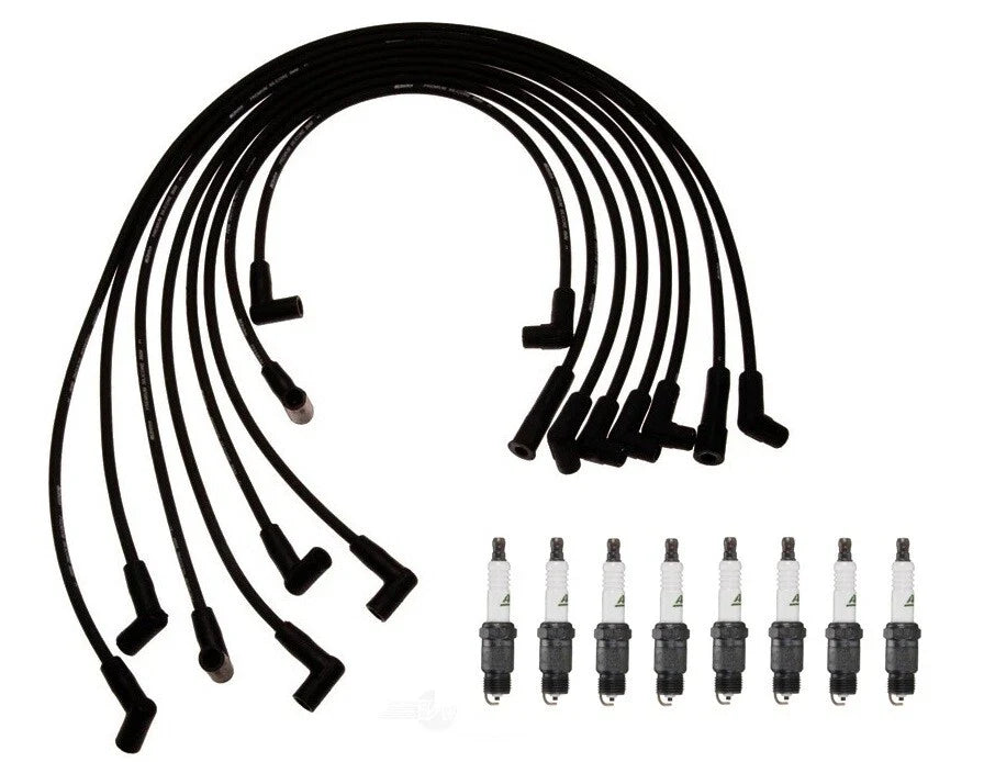 Ignition Wire Set & 8 ACDelco Spark Plugs for Chevy GMC