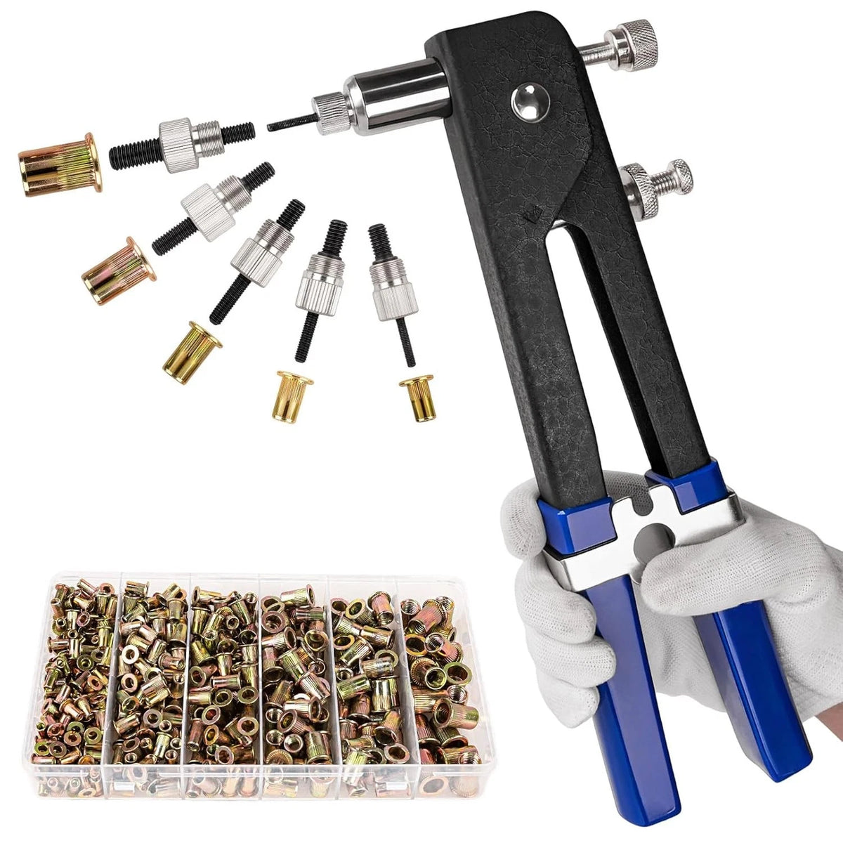Rivnut Tool Kit for Metric Fasteners (M3, M4, M5, M6, M8) - 430 Pcs
