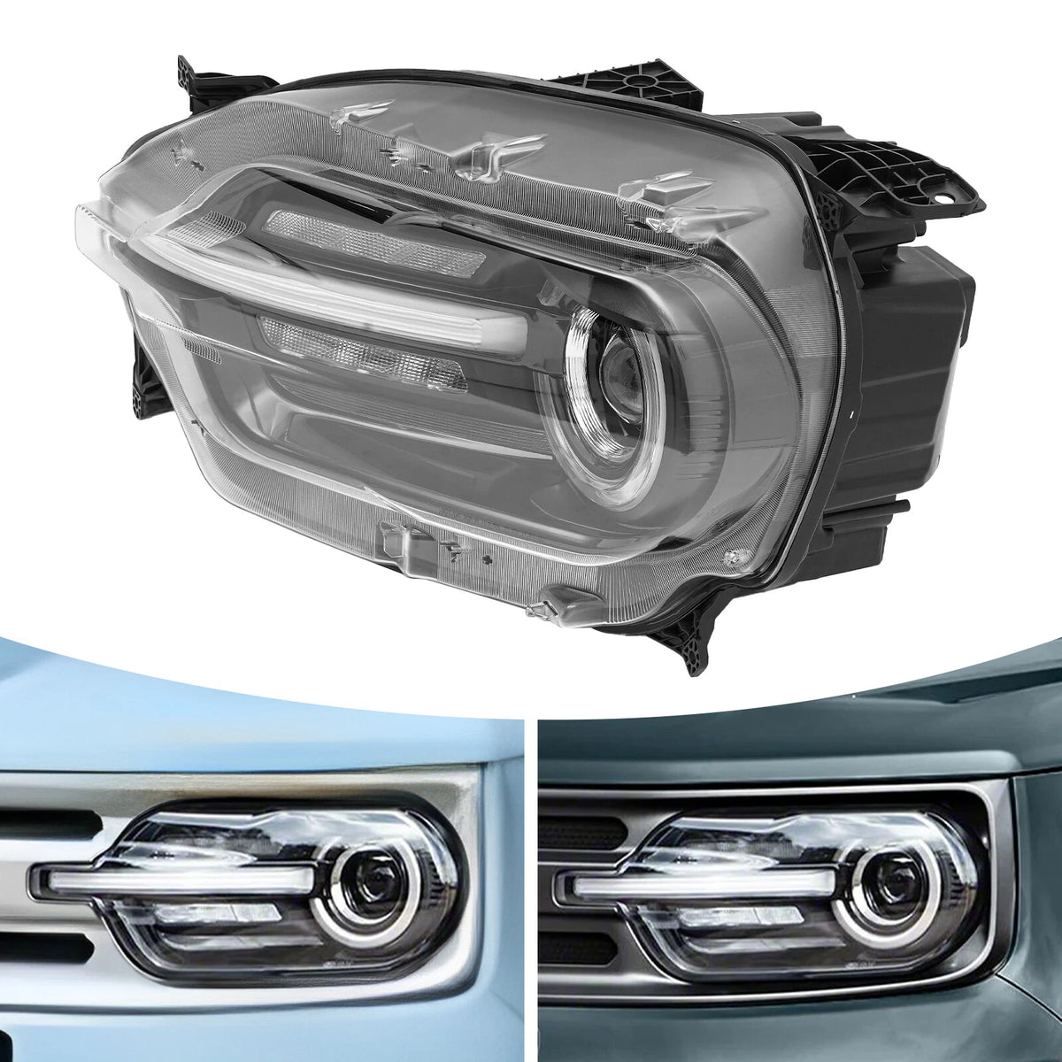 Left Driver Side LED Headlight Lamp for Ford Bronco Sport (2021–2024)