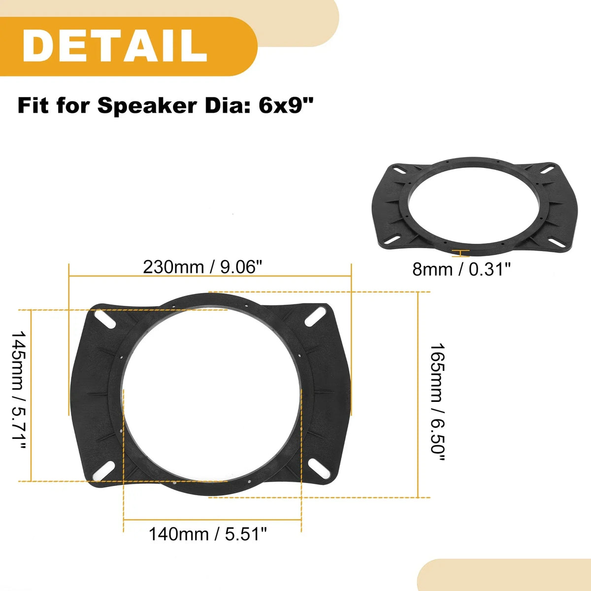2X Speaker Spacer Ring 6x9" to 6.5" Adaptor for Nissan Sylphy