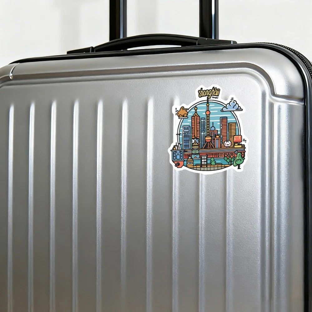 Vinyl Sticker for Customizable Shanghai Skyline