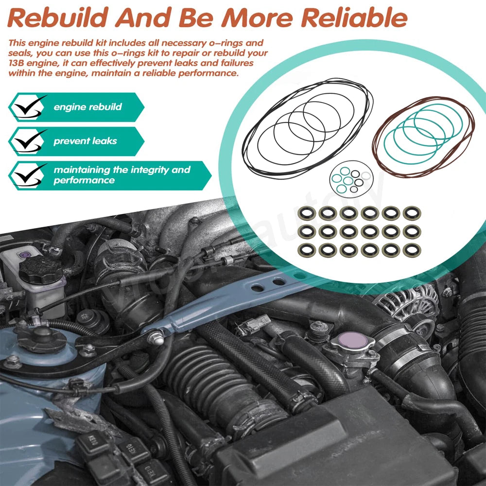Rubber O-Ring Rebuild Kit for Mazda RX-7 (1986–2002)
