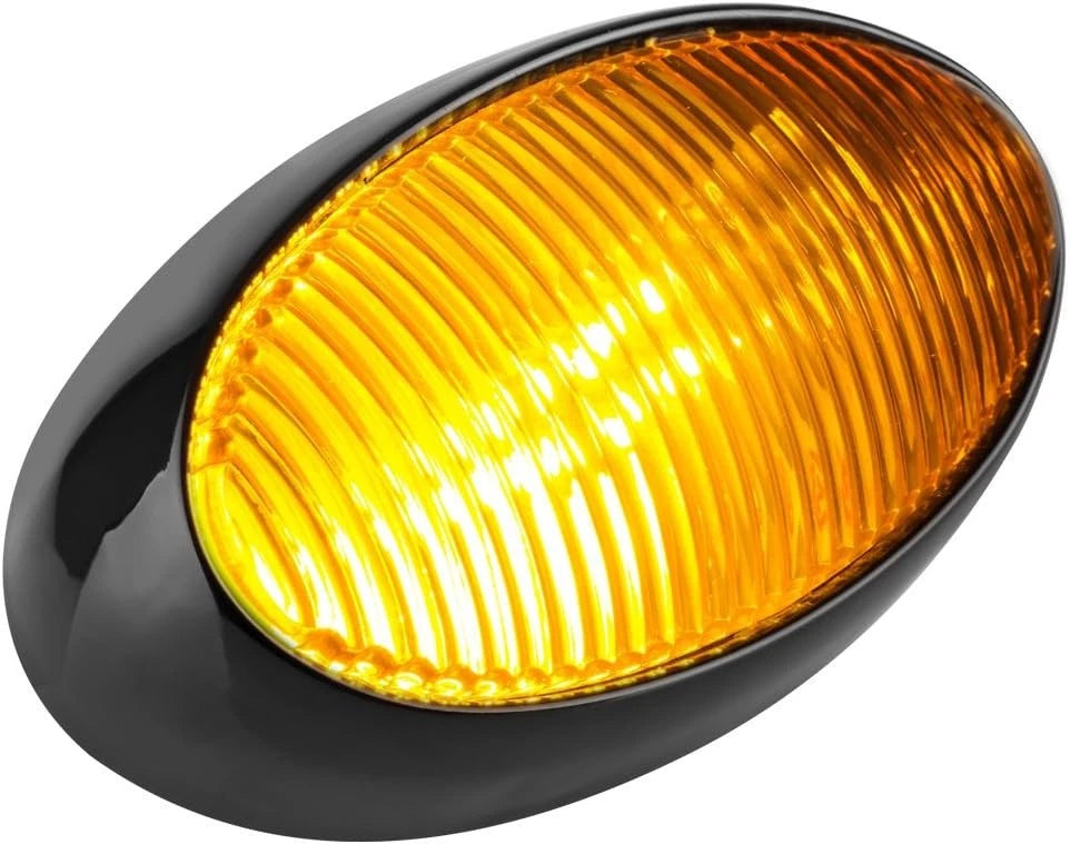 Optronics RVPL5ABP Amber Oval Porch Light for RV Camper Trailer (No Switch)