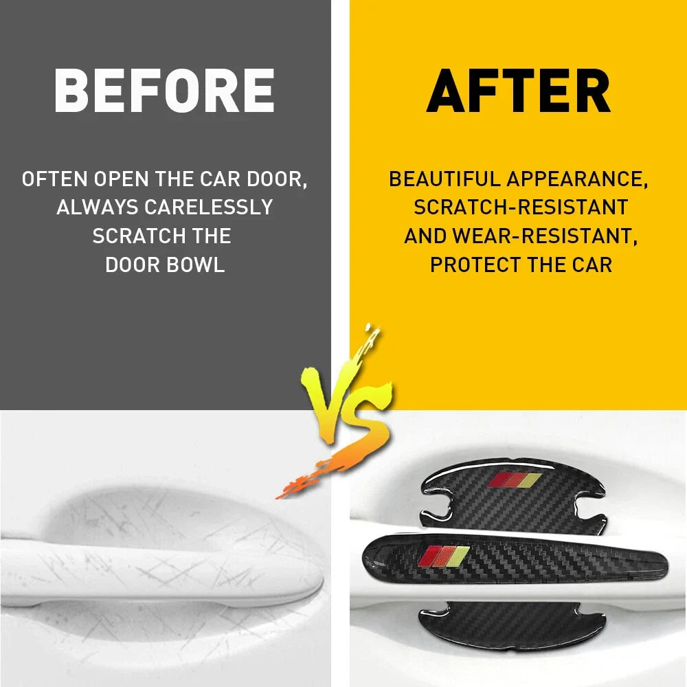 Carbon Fiber Door Cup Handle Sill Scuff Cover for RAV4 (2019–2023)