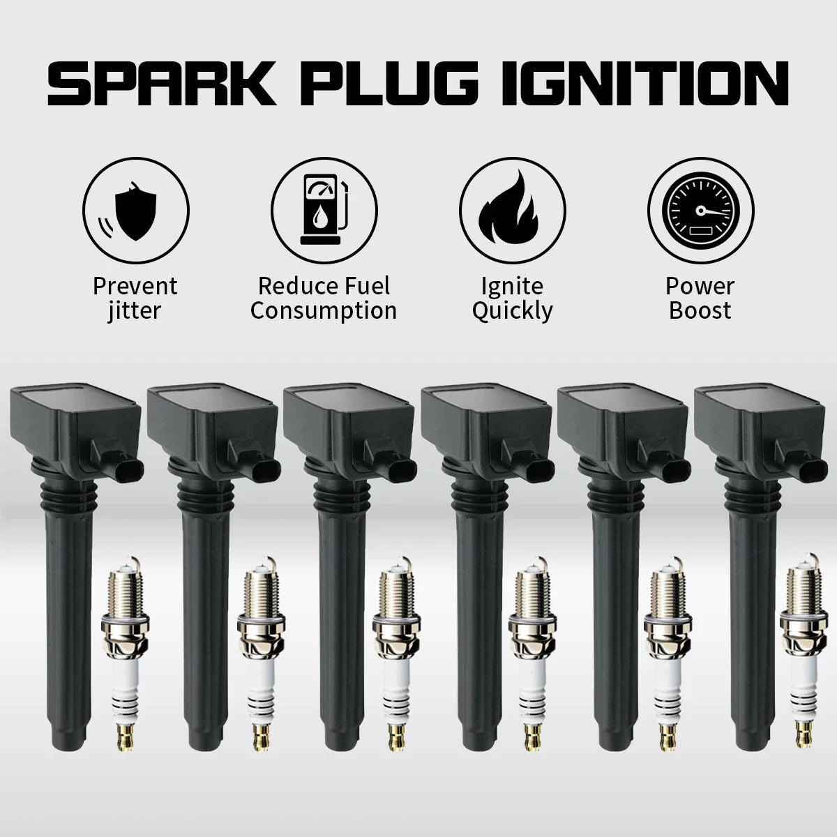 6X Ignition Coil & 6X Spark Plug for Dodge Jeep Ram Chrysler 3.6L (2011–2021) UF648