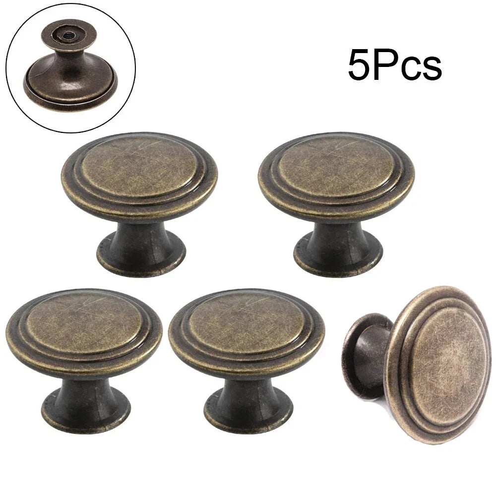 5Pcs Vintage Cabinet Pull Handles for Kitchen Closet Dresser