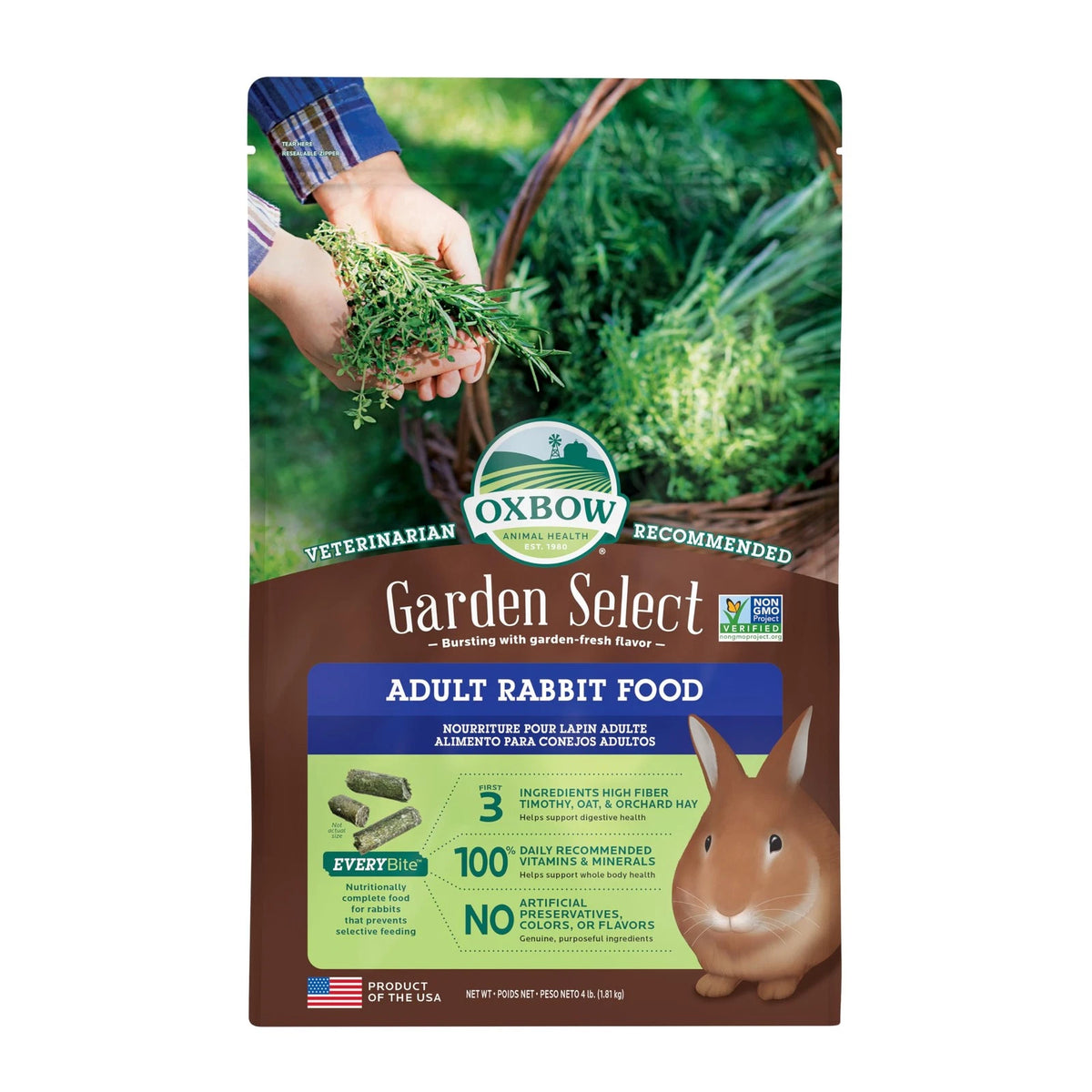 Rabbit Food for Adult Rabbits (4 lb Pack)