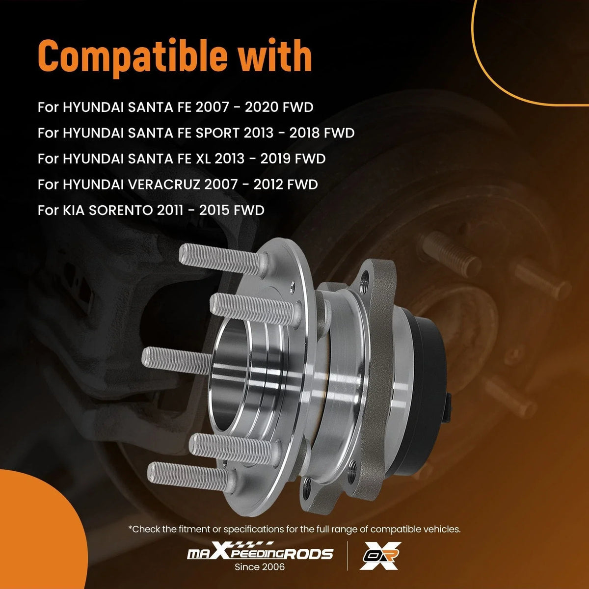 5-Lug Rear Wheel Hub Assembly for Hyundai Santa Fe Sport (2013–2018)