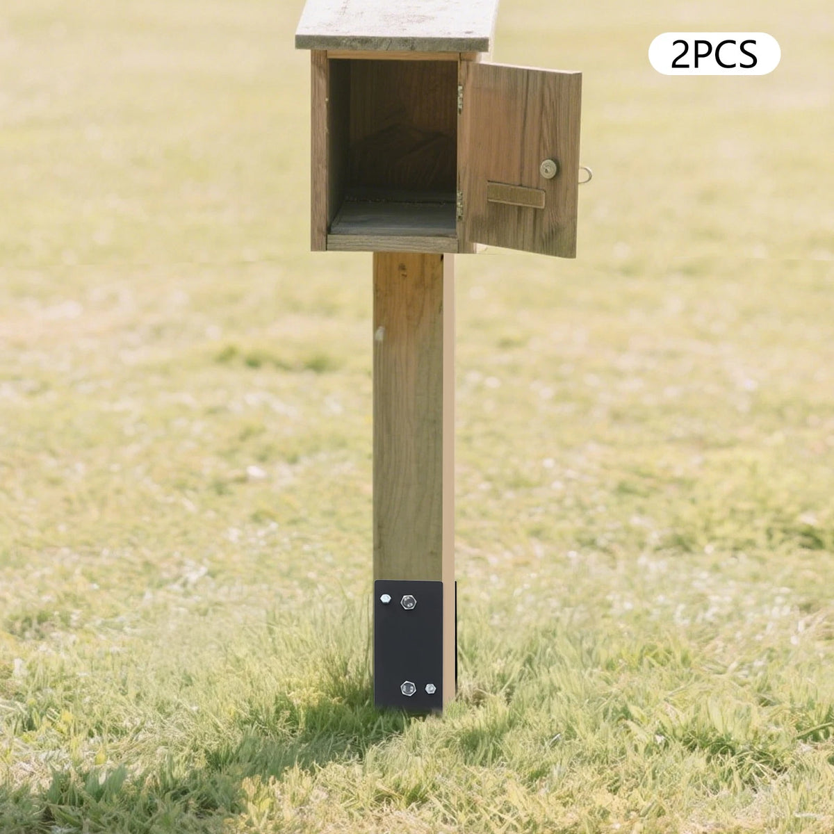 2X U-Shape Metal Post Base Holder for Wet Concrete Foundation Fence