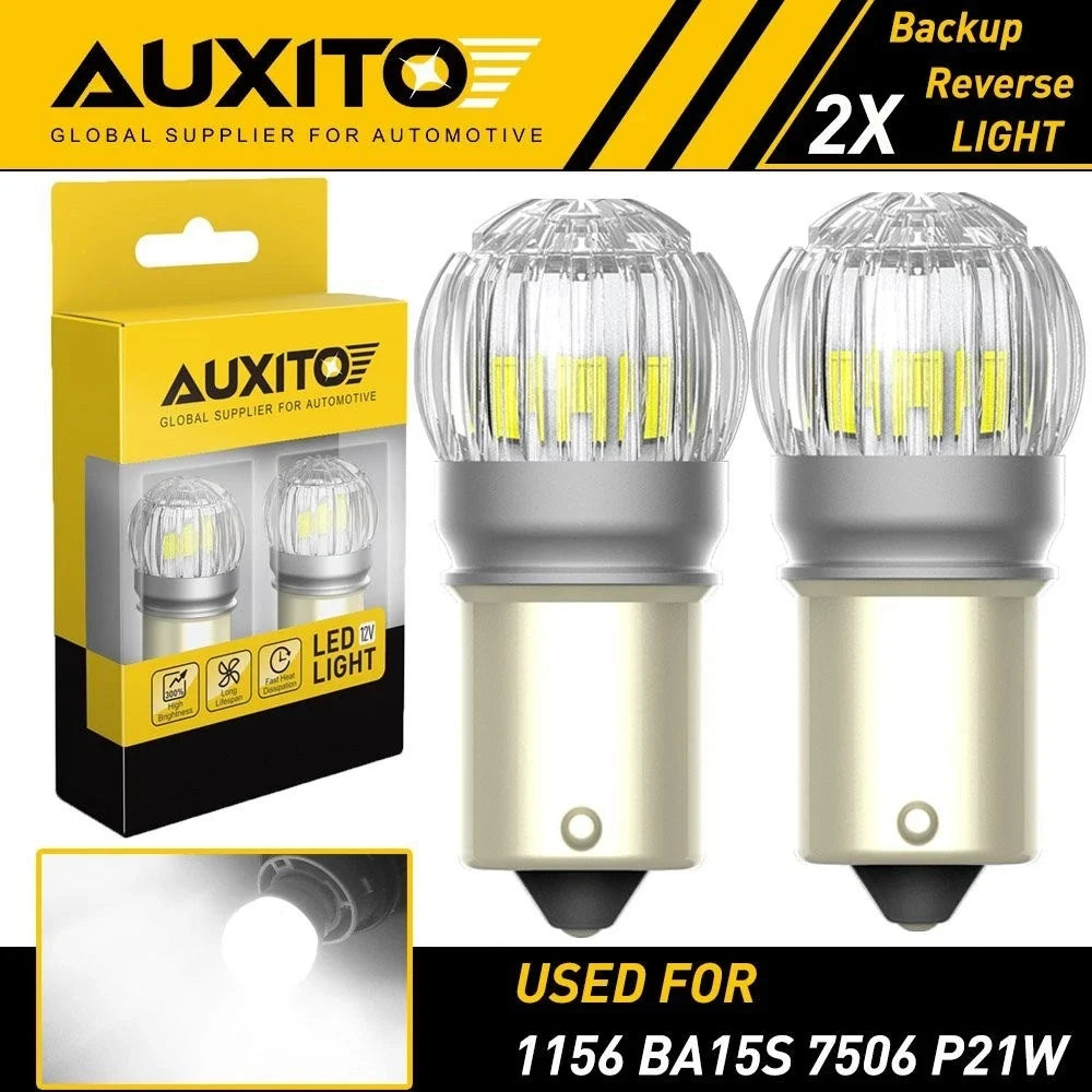 2X 1156 White LED Turn Signal Bulbs for Canbus Backup Lamp