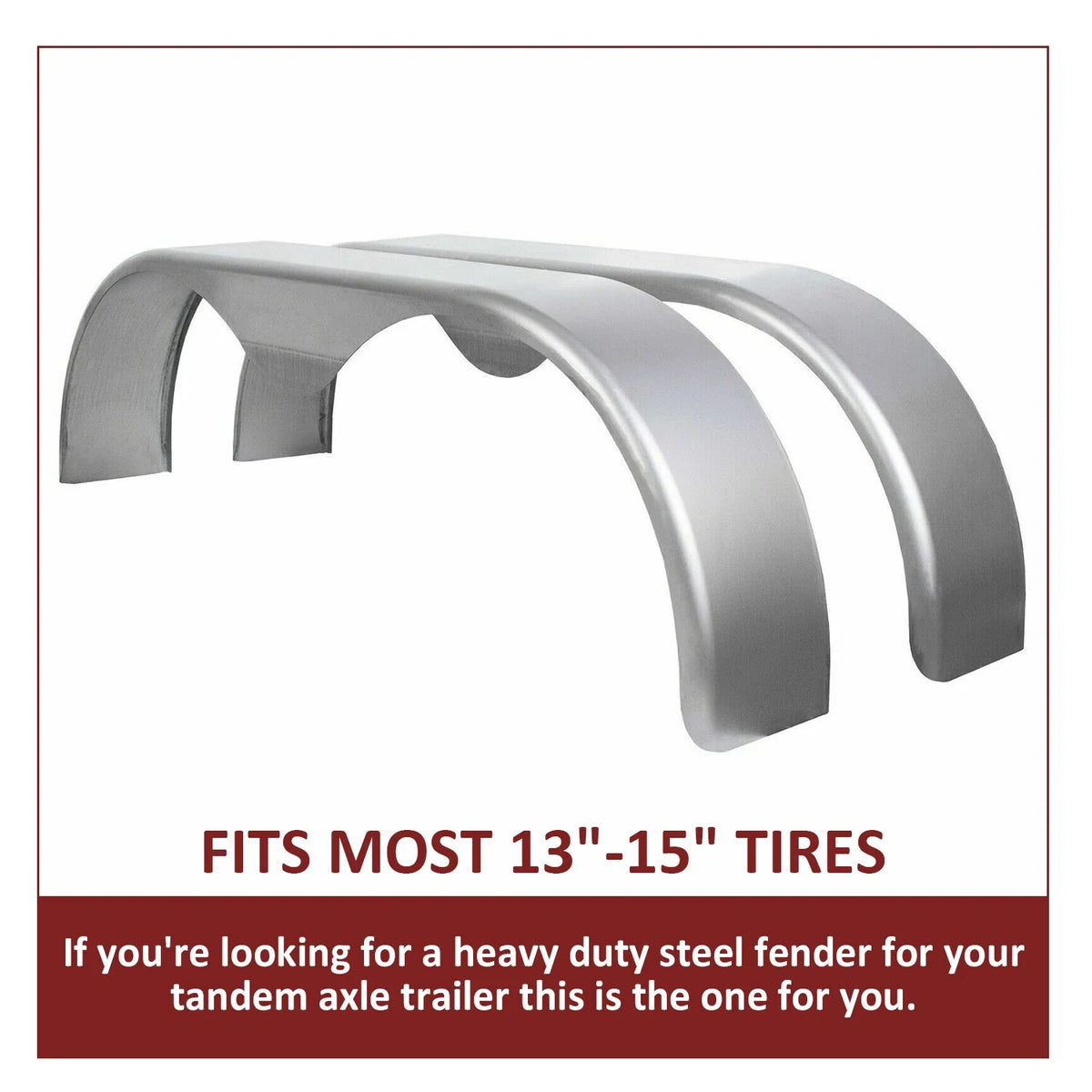 Set of 2 Tandem Trailer Fenders for Double Axle (13"–15") Teardrop Trailers