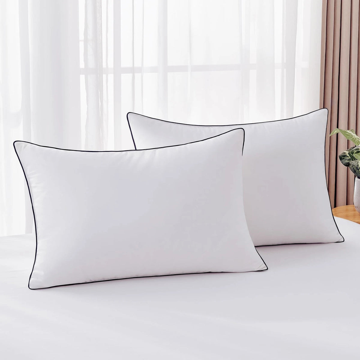 Set of 2 Feather Down Pillows for Queen Size (Luxury Hotel Collection)