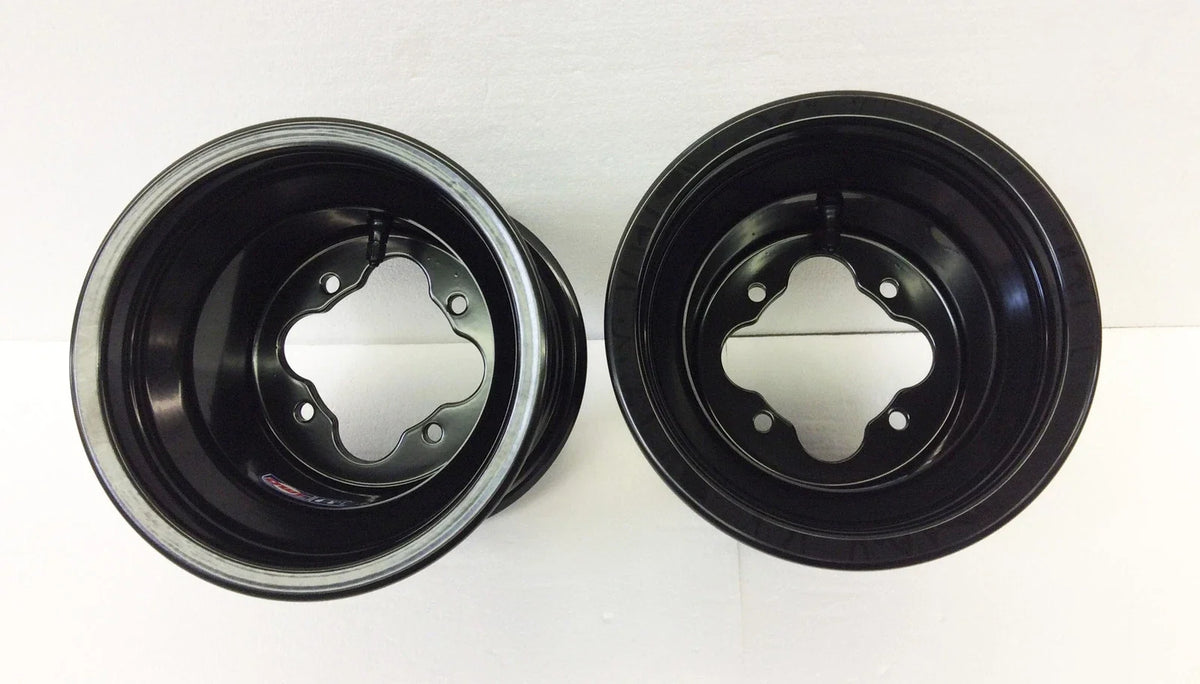 DWT Black A5 Rolled Lip ATV Rear Wheels 8" 8x8 4/110 for Honda TRX 450R 400EX 250R (2004–2009)